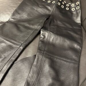 Laundry By Shelli Segal Eyelet Black Leather pants